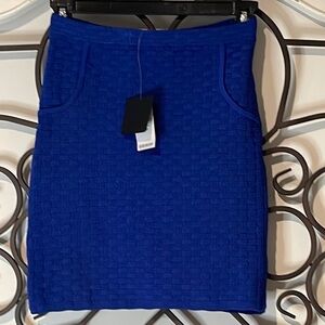 NWT BEBE BASKET WEAVE STITCH SKIRT COBALT BLUE SIZE SMALL